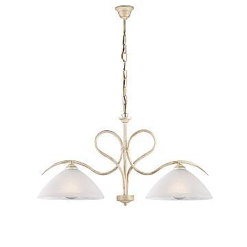 Lampadario Rustico Miranda 2 Luci Avorio e Bianco LuceArt Classic