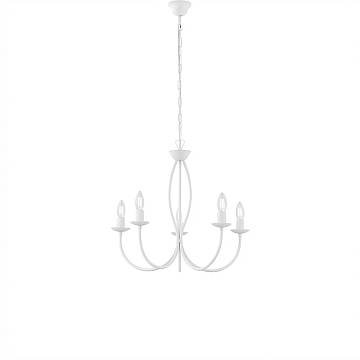 Lampadario Rustico Botte 5 Luci Bianco LuceArt Classic