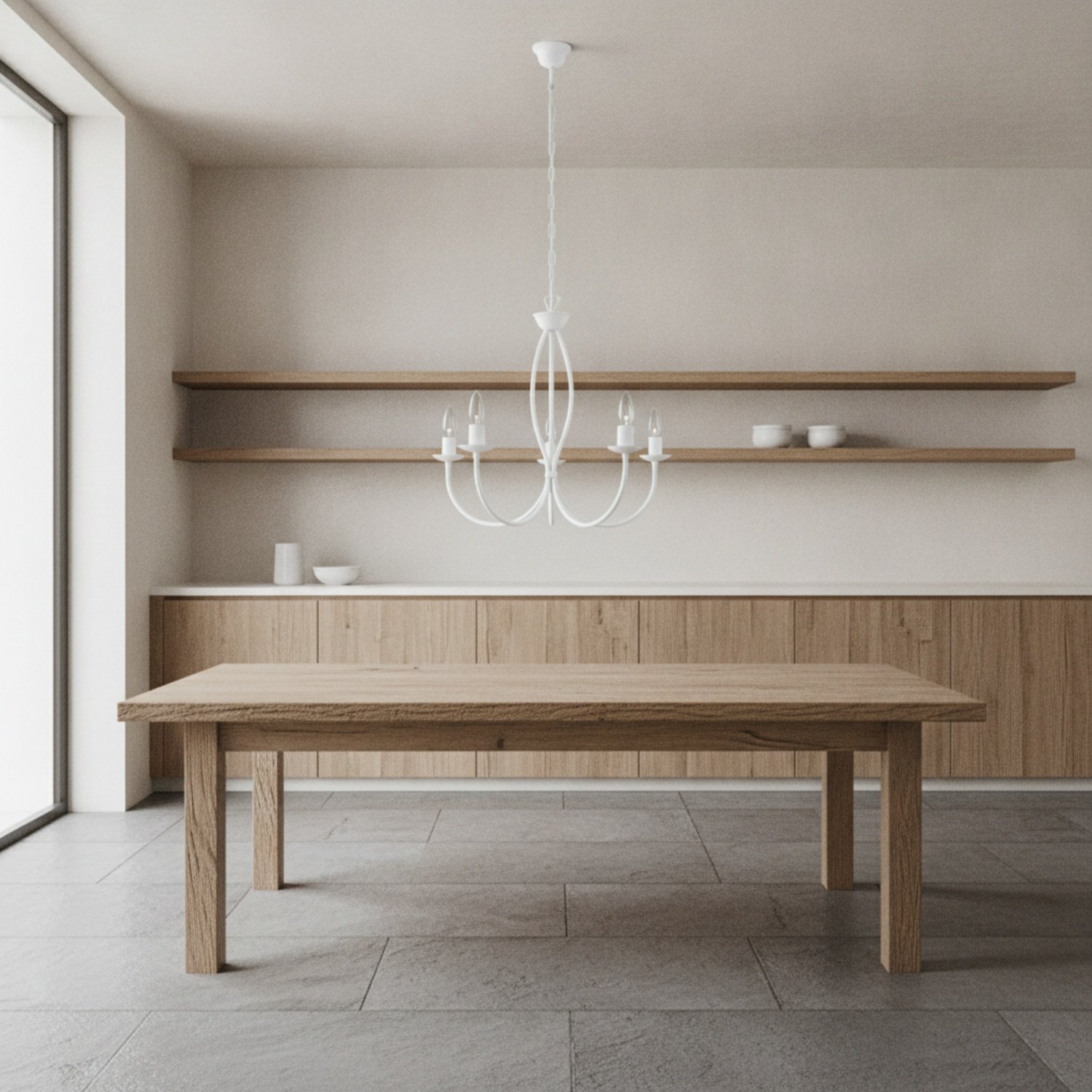 Lampadario Rustico Botte 5 Luci Bianco LuceArt Classic BL147-5-BCO