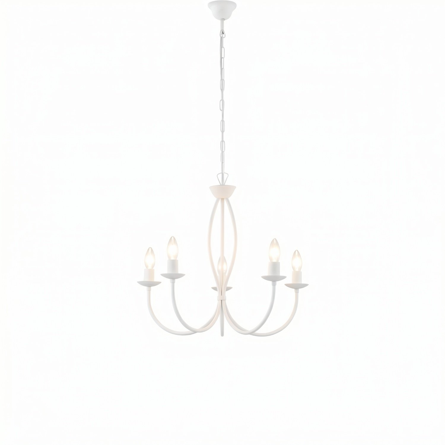 Lampadario Rustico Botte 5 Luci Bianco LuceArt Classic BL147-5-BCO