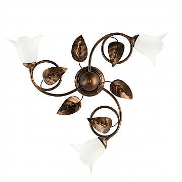 Plafoniera Arte Povera Limone 3 Luci Marrone e Bianco LuceArt Classic Plafoniera Arte Povera Limone 3 Luci Marrone e Bianco LuceArt Classic