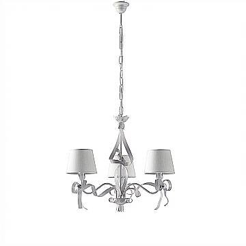 Lampadario Shabby Chic Lucy 3 Luci Bianco LuceArt Classic