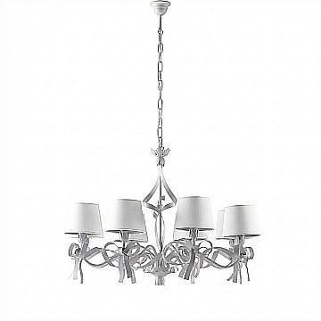 Lampadario Shabby Chic Lucy 8 Luci Bianco LuceArt Classic