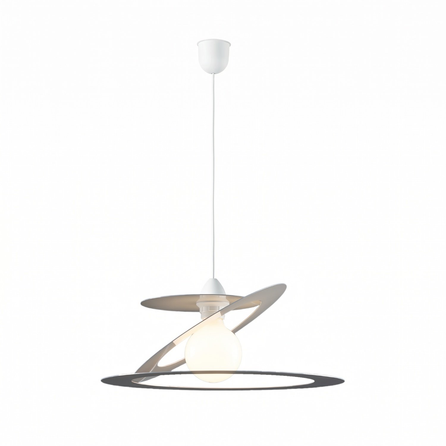Sospensione Geko 1 Luce Grigio e Bianco LuceArt Classic BL208-1-GR-PD