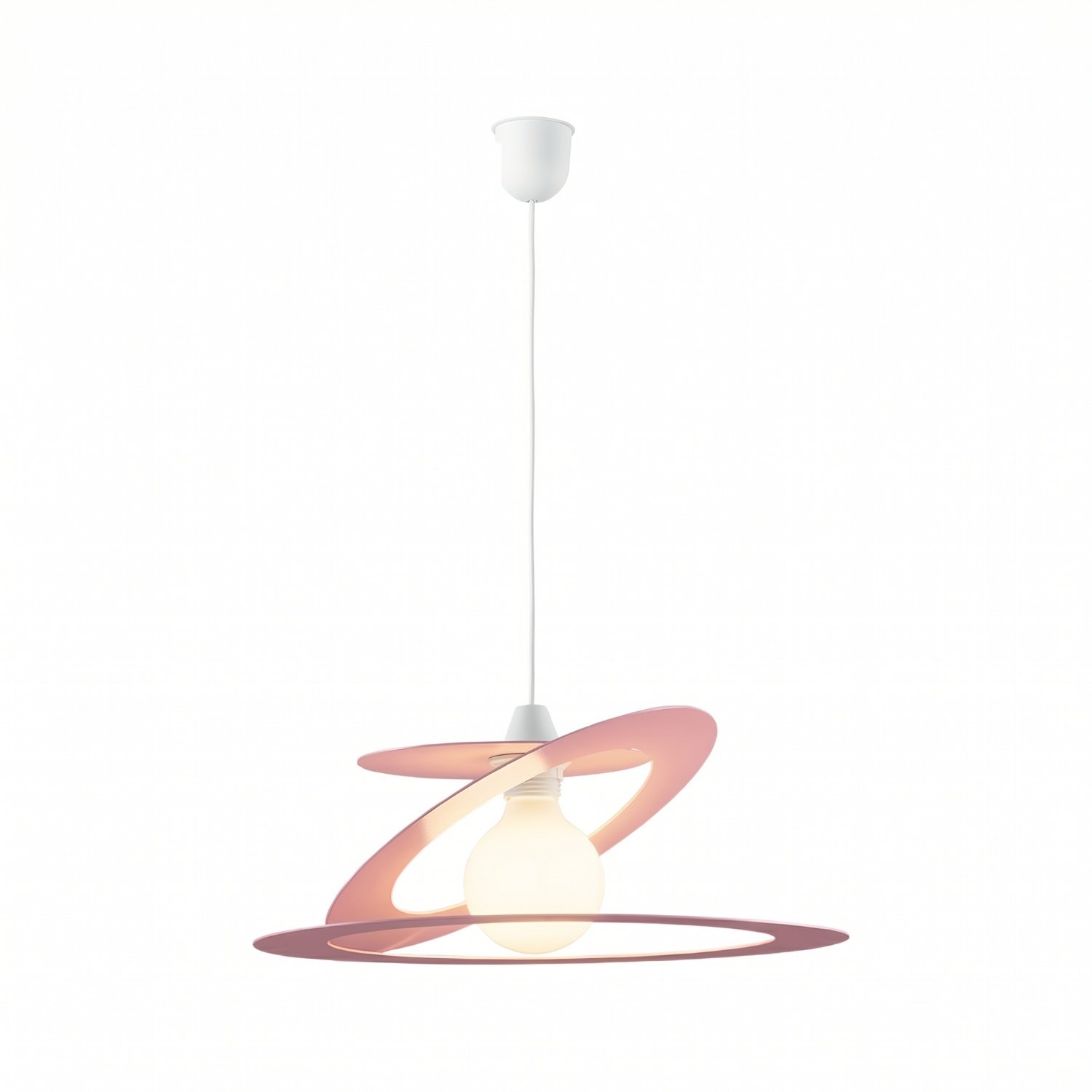 Sospensione Geko 1 Luce Rosa e Bianco LuceArt Classic BL208-1-RS-PD
