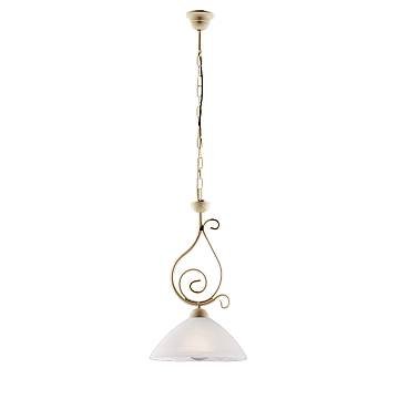 Lampadario Rustico Faraone 1 Luce Avorio e Bianco LuceArt Classic