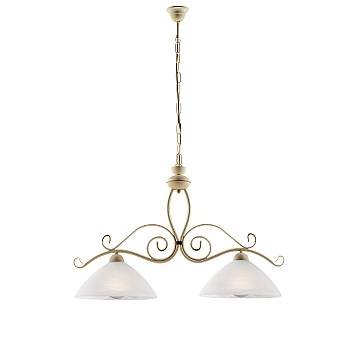 Lampadario Rustico Faraone 2 Luci Avorio e Bianco LuceArt Classic