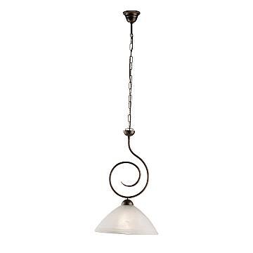 Lampadario Rustico Milly 1 Luce Marrone e Bianco LuceArt Classic