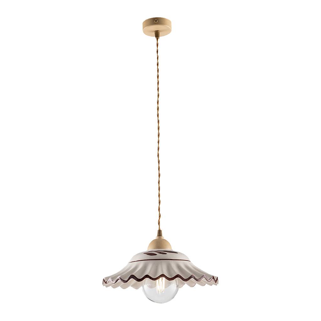 Lampadario Rustico Palma 1 Luce Avorio LuceArt Classic