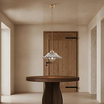 Lampadario Rustico Palma 1 Luce Avorio LuceArt Classic