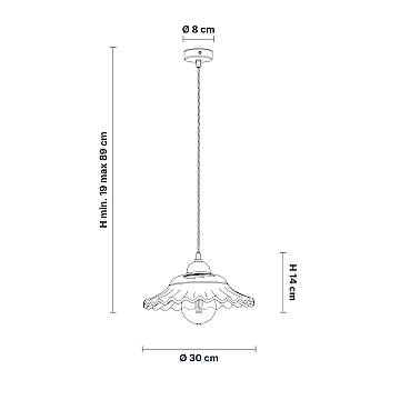 Lampadario Rustico Palma 1 Luce Avorio LuceArt Classic