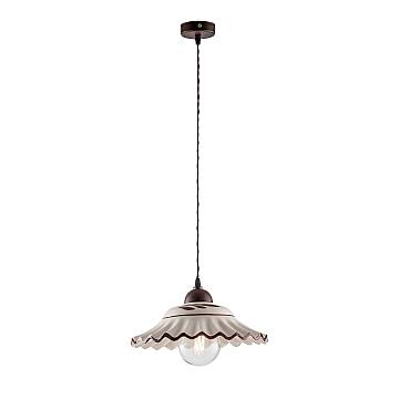 Lampadario Rustico Palma 1 Luce Bianco LuceArt Classic