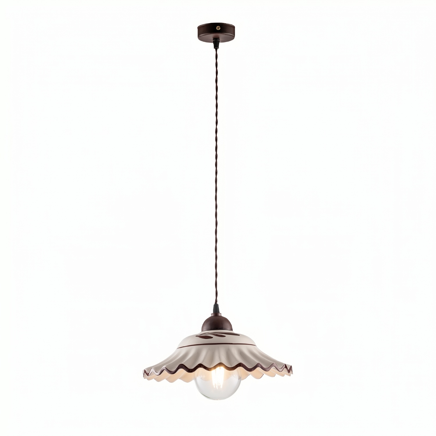 Lampadario Rustico Palma 1 Luce Bianco LuceArt Classic Lampadario Rustico Palma 1 Luce Bianco LuceArt Classic