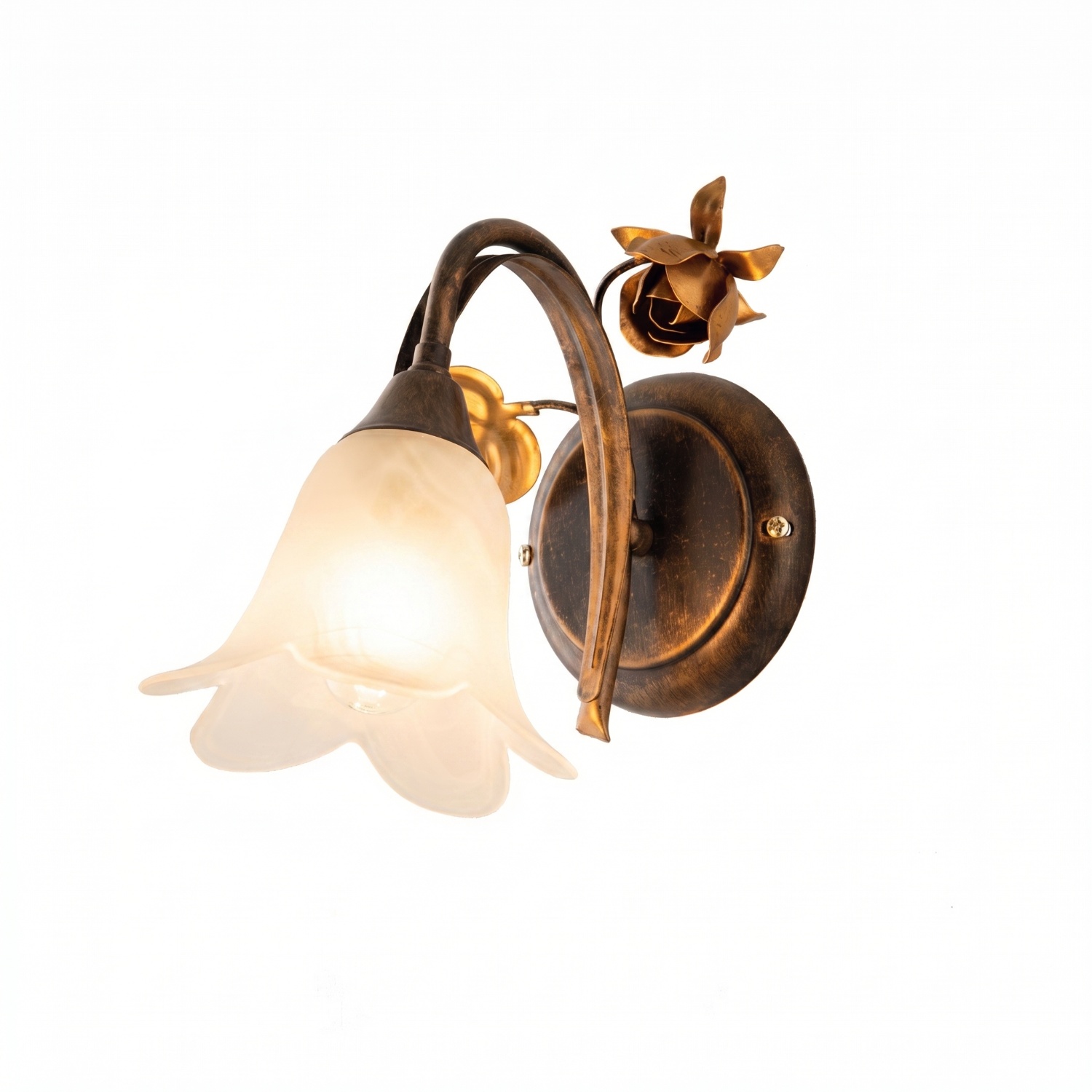 Applique Arte Povera Cestino 1 Luce Marrone e Bianco LuceArt Classic BL26-AP1-BR