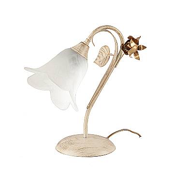 Lampada da Tavolo Cestino 1 Luce Avorio e Bianco LuceArt Classic Lampada da Tavolo Cestino 1 Luce Avorio e Bianco LuceArt Classic
