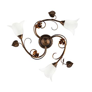Plafoniera Arte Povera Cestino 3 Luci Marrone e Bianco LuceArt Classic