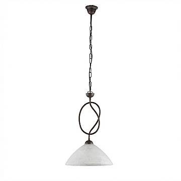 Lampadario Rustico Bistrot 1 Luce Nero e Bianco LuceArt Classic
