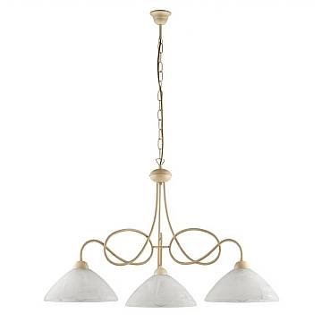Lampadario Rustico Bistrot 3 Luci Avorio e Bianco LuceArt Classic