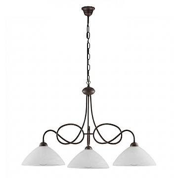 Lampadario Rustico Bistrot 3 Luci Nero e Bianco LuceArt Classic