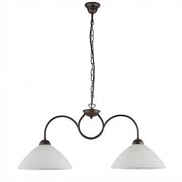 Lampadario Rustico Anemone 2 Luci Nero e Bianco LuceArt Classic
