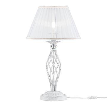 Maytoni Lampada da scrivania shabby chic Grace 1 luce E14 bianco metallo diffusore bianco Maytoni Lampada da scrivania shabby chic Grace 1 luce E14 bianco metallo diffusore bianco
