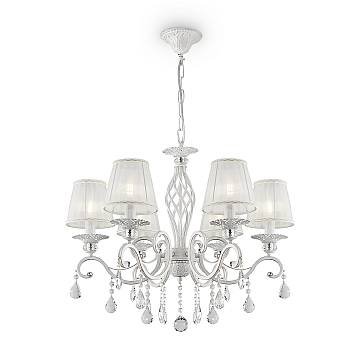 Maytoni lampadario shabby chic Grace 6 luci E14 bianco metallo diffusore PVC Maytoni lampadario shabby chic Grace 6 luci E14 bianco metallo diffusore PVC