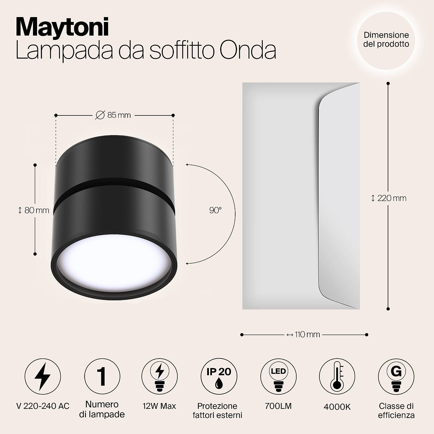 Lampada Da Soffitto C024Cl-L12B4K C024CL-L12B4K