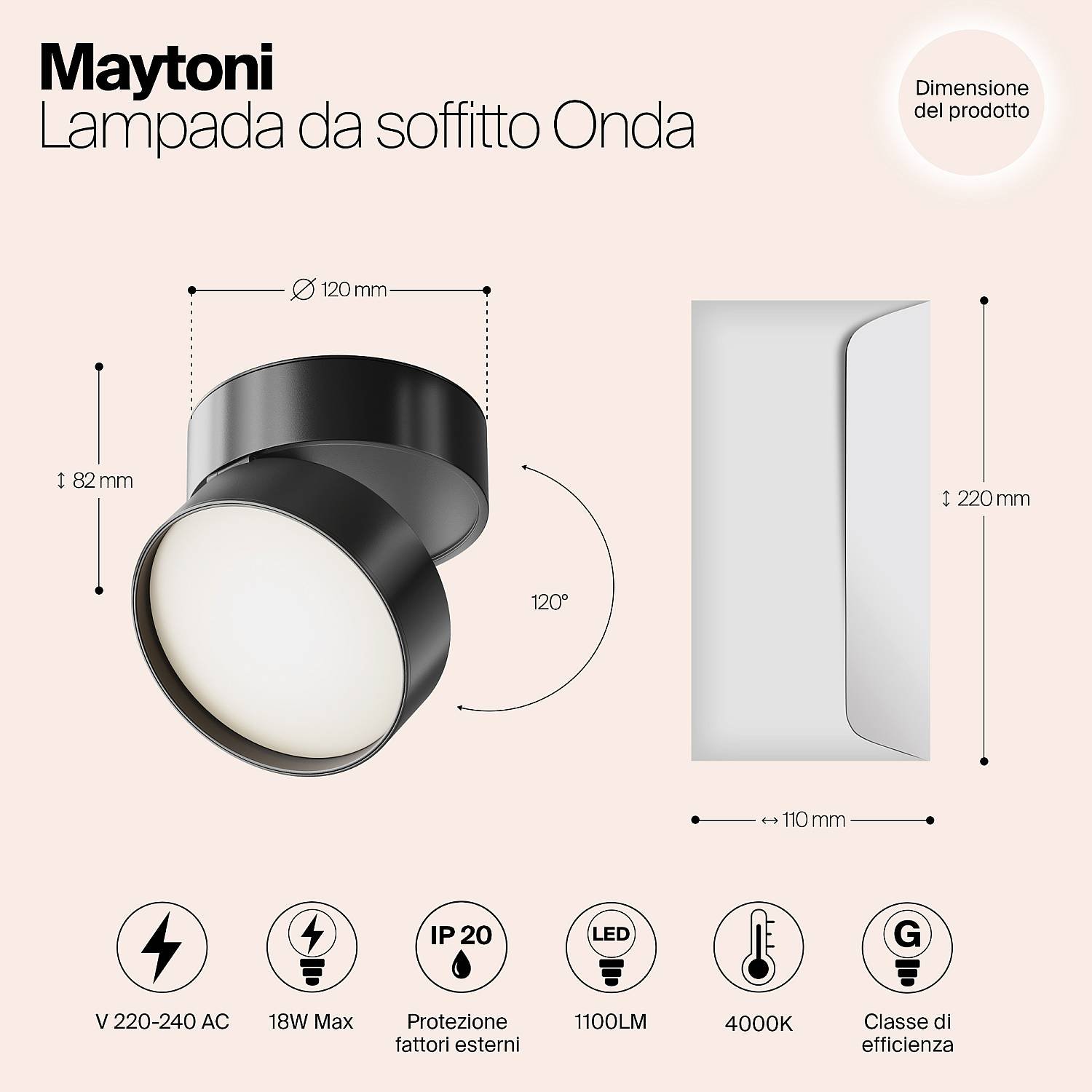 Lampada Da Soffitto C024Cl-L18B4K C024CL-L18B4K