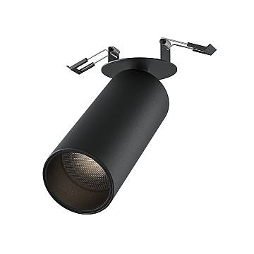 Maytoni Lampada da incasso moderna FOCUS LED 1 luce LED integrato nero alluminio Maytoni Lampada da incasso moderna FOCUS LED 1 luce LED integrato nero alluminio