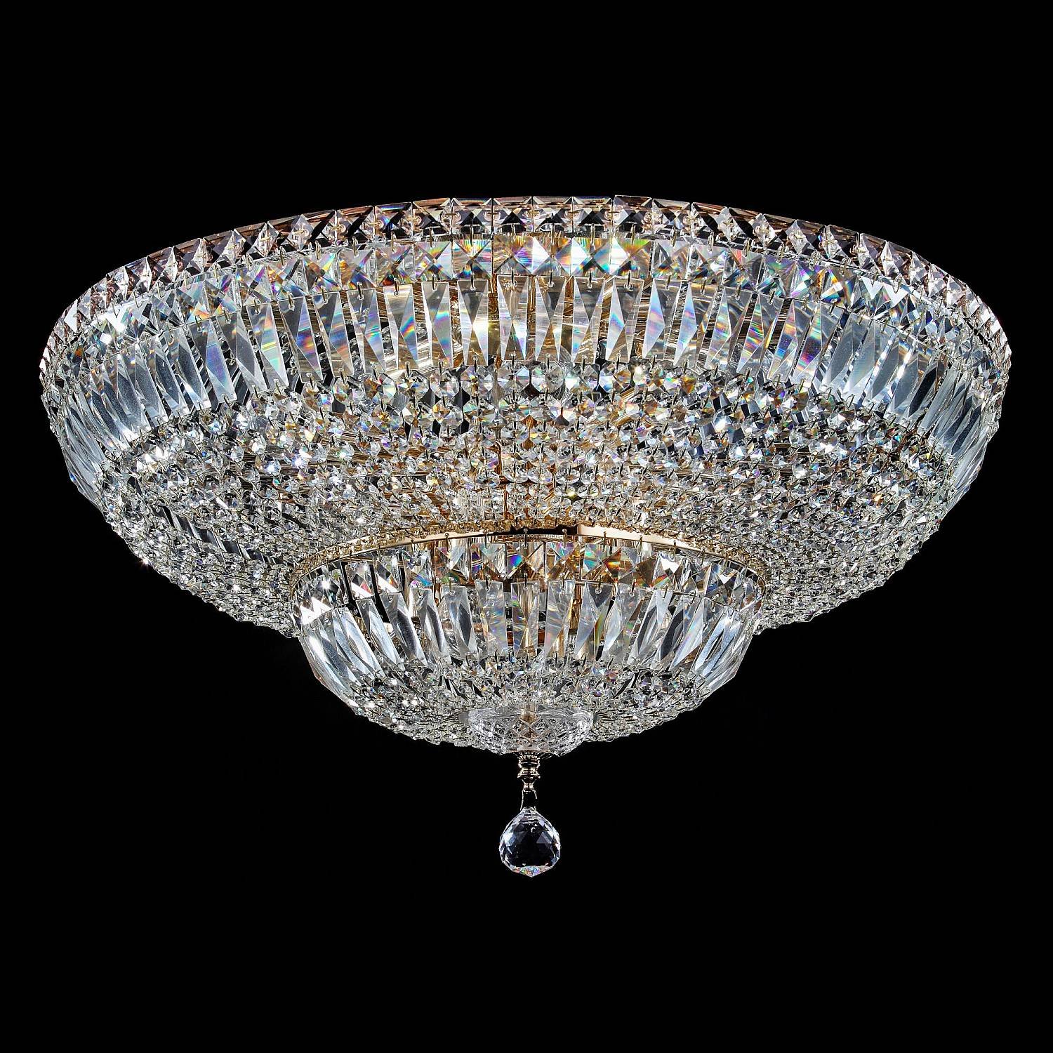 Plafoniera Contemporanea Basfor Metallo Oro 16 Luci DIA100-CL-16-G