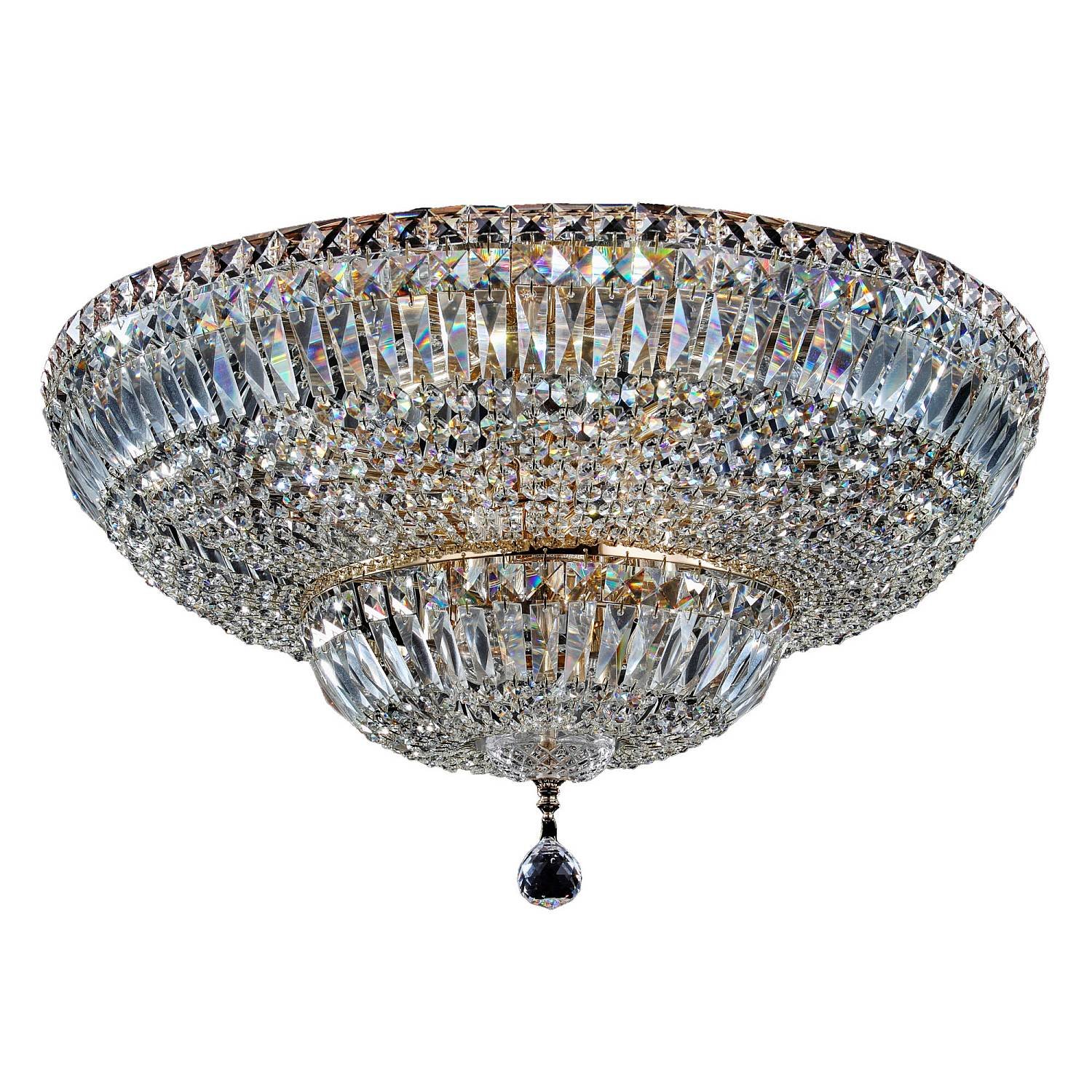Plafoniera Contemporanea Basfor Metallo Oro 16 Luci DIA100-CL-16-G