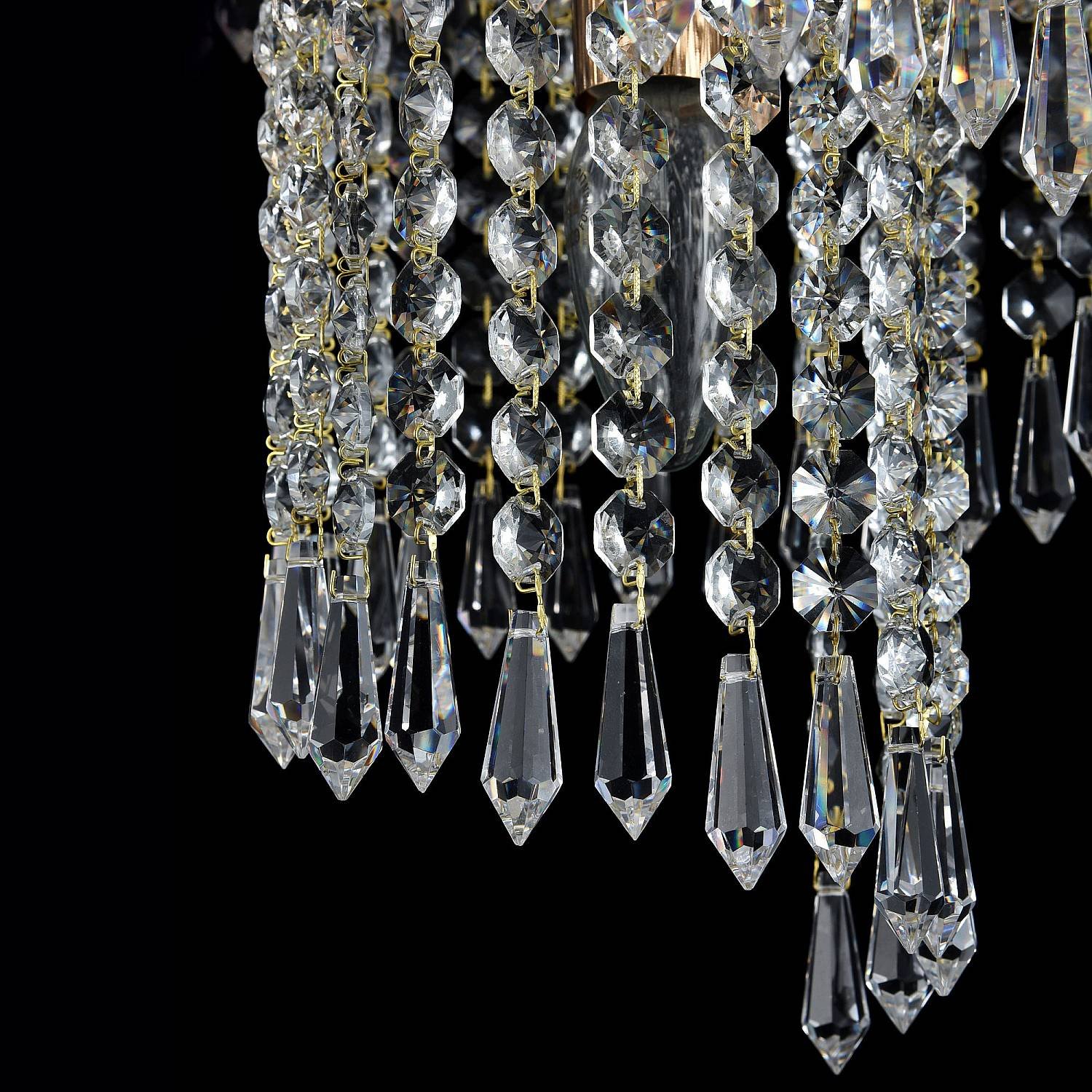 Plafoniera Contemporaneo Cascade Metallo Oro 7 Luci Diffusori Vetro DIA522-CL-07-G