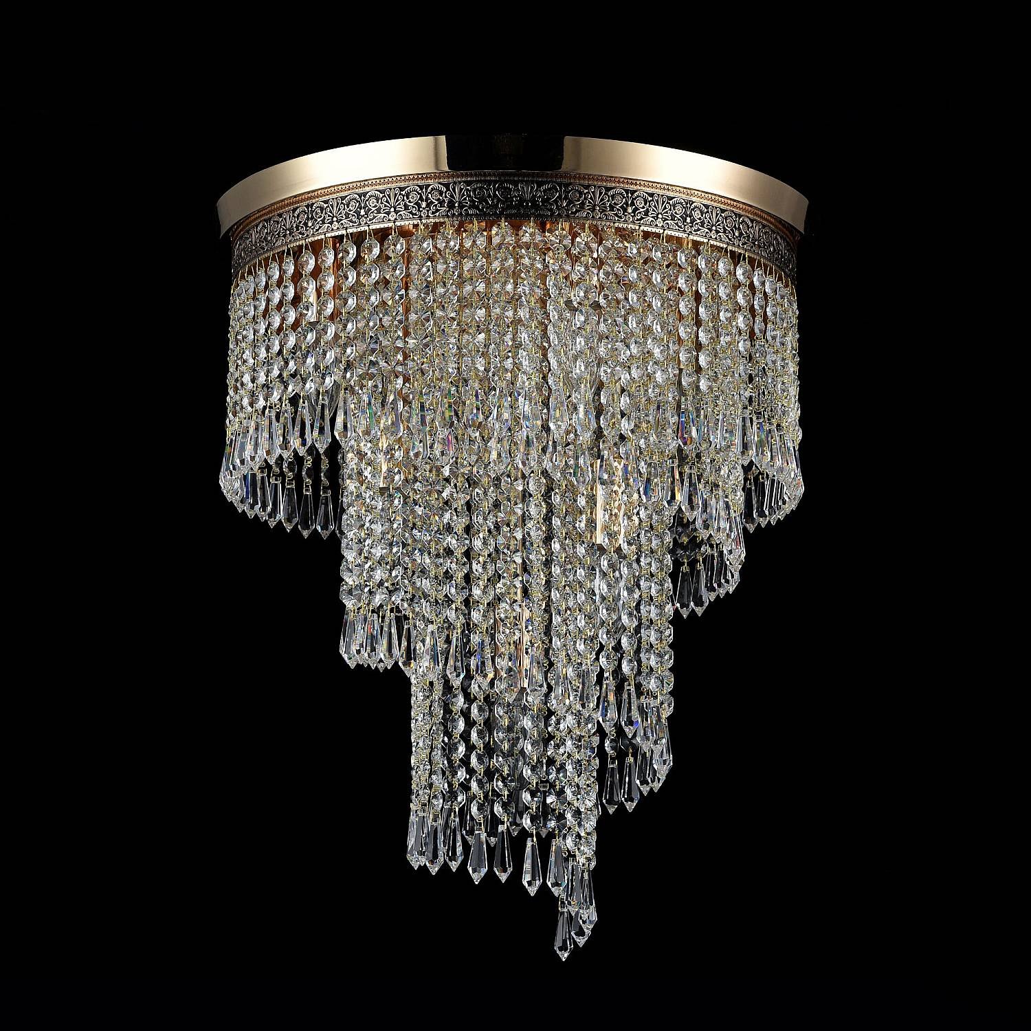 Plafoniera Contemporaneo Cascade Metallo Oro 7 Luci Diffusori Vetro DIA522-CL-07-G
