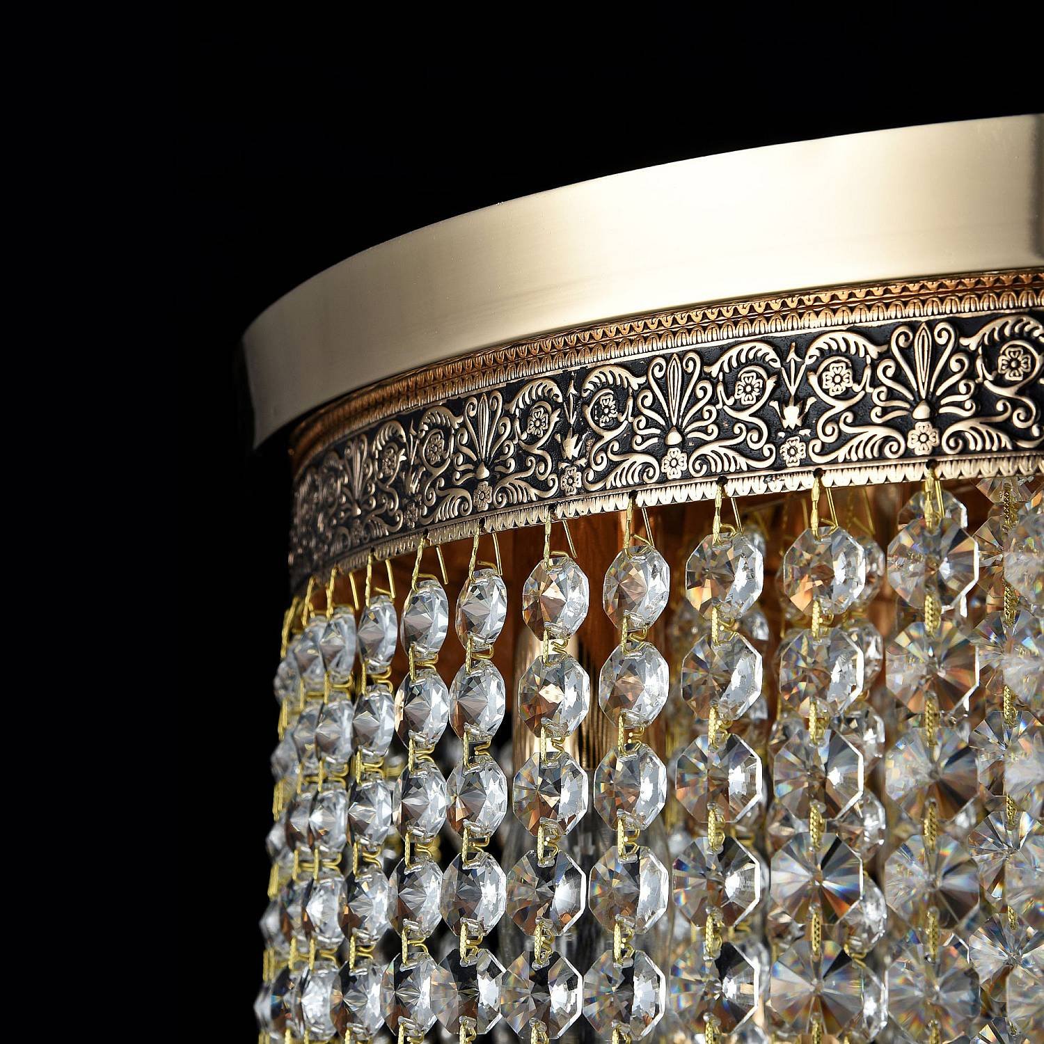Plafoniera Contemporaneo Cascade Metallo Oro 7 Luci Diffusori Vetro DIA522-CL-07-G