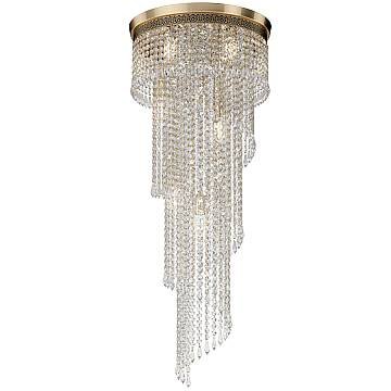 Maytoni Plafoniera contemporanea Cascade 12 luci E14 oro metallo diffusore vetro Maytoni Plafoniera contemporanea Cascade 12 luci E14 oro metallo diffusore vetro