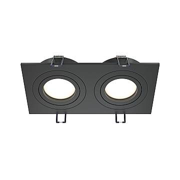 Maytoni lampada da incasso Atom 2 luci GU10 nero alluminio