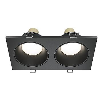 Maytoni Lampada da Incasso Zoom 2 luci GU10 nero alluminio Maytoni Lampada da Incasso Zoom 2 luci GU10 nero alluminio