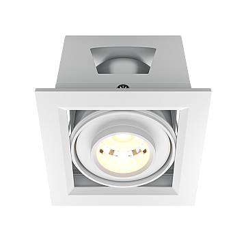 Maytoni Faretto Metal Modern 1 luce LED integrato bianco alluminio metallo Maytoni Faretto Metal Modern 1 luce LED integrato bianco alluminio metallo