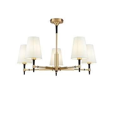 Maytoni Lampadario contemporaneo Zaragoza 5 luci E14 ottone metallo diffusore PVC