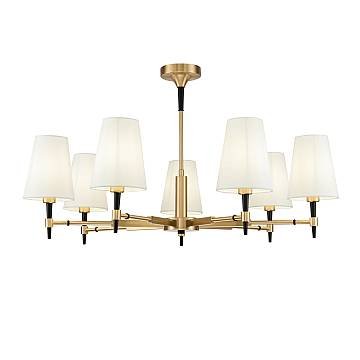 Maytoni Lampadario contemporaneo Zaragoza 7 luci E14 ottone metallo diffusore PVC