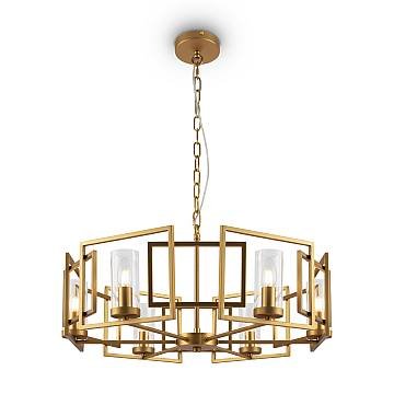 Maytoni Lampadario contemporaneo Bowi 6 luci E14 oro metallo vetro trasparente