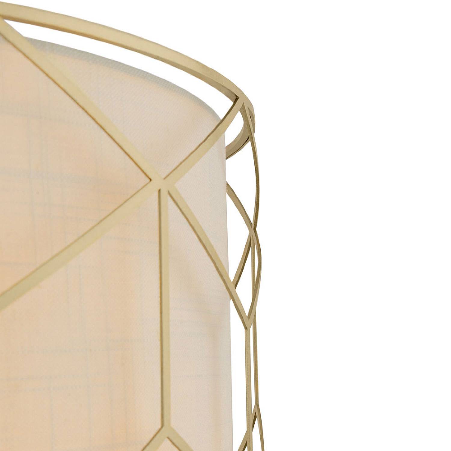 Lampadario Contemporaneo Messina Metallo Oro 1 Luce Diffusore Lino Su Pvc H223PL-03G