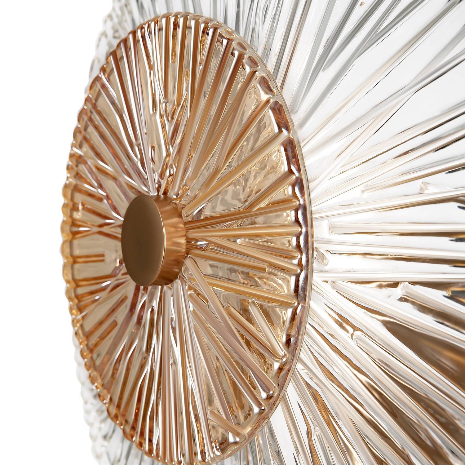 Applique Contemporanea Aster 1 Luce Diffusore Vetro Rosone Oro Metallo MOD007WL-01G