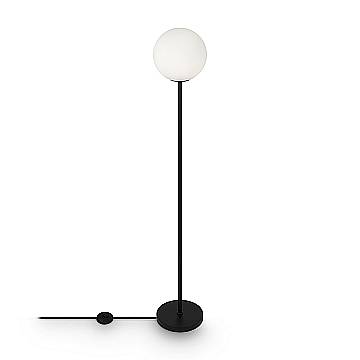 Maytoni Lampada da terra contemporanea Ring 1 luce E27 nero metallo diffusore vetro