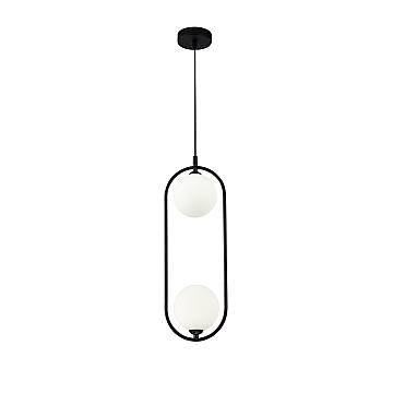 Maytoni Sospensione contemporanea Ring 2 luci G9 nero metallo diffusore vetro