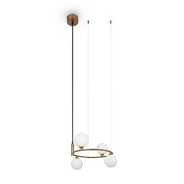 Maytoni Lampadario contemporaneo Ring 4 luci G9 ottone metallo vetro Maytoni Lampadario contemporaneo Ring 4 luci G9 ottone metallo vetro