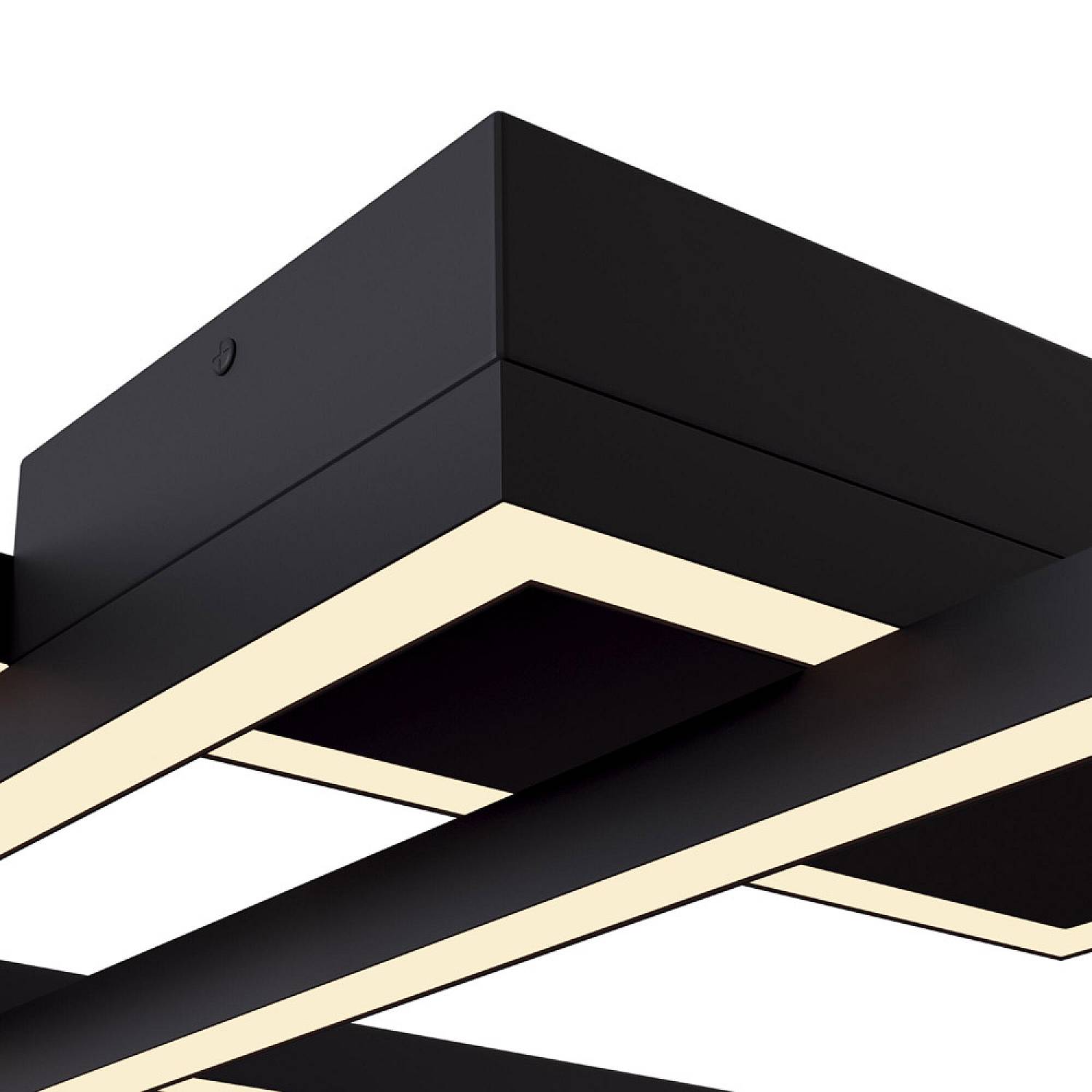 Lampadario A Sospensione Moderno Line Metallo Nero Acrilico 3 Luci Led 80W MOD015CL-L80B