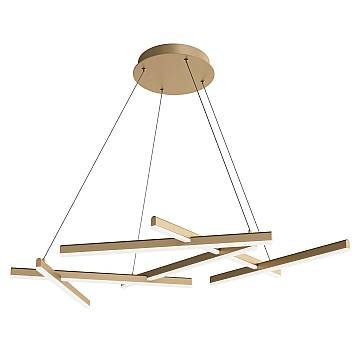 Maytoni Lampadario moderno Line 6 luci LED integrato oro metallo acrilico