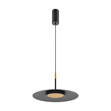 Maytoni Lampadario moderno El 1 luce LED integrato nero ottone metallo Maytoni Lampadario moderno El 1 luce LED integrato nero ottone metallo