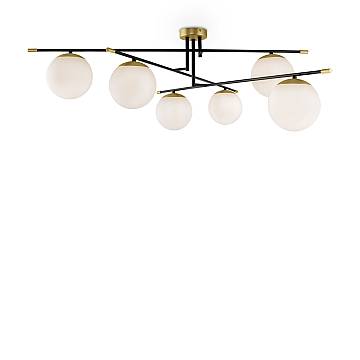 Maytoni Lampadario contemporaneo Nostalgia 6 luci E14 oro opaco metallo diffusori vetro